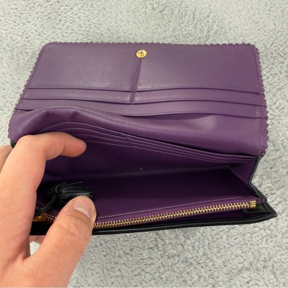 LOEWE Anagram Leather Long Bifold Wallet Black 100% Authentic Made in Spain - Picture 11 of 15